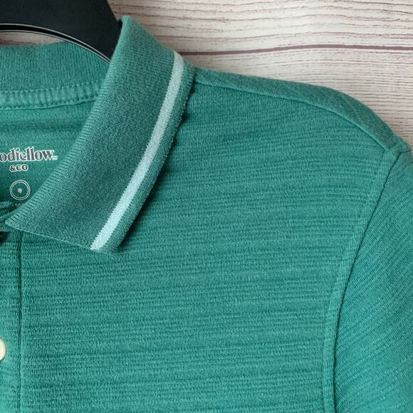 Goodfellow & Co Green and White Polo Ribbed Stripe Short Sleeves Size S - Picture 13 of 16